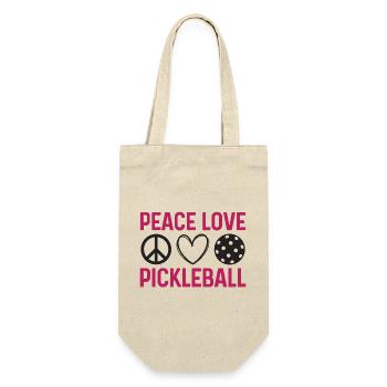 Frieden Liebe Pickleball - Geschenkbeutel für Flaschen - Natur - Vorne