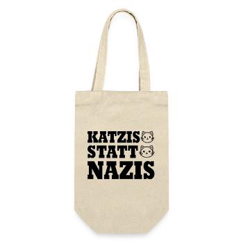 katzis statt nazis - Geschenkbeutel für Flaschen - Natur - Vorne