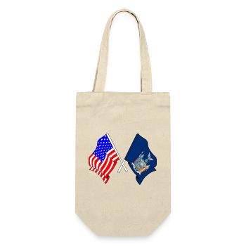 USA and state of New York flag crossed - Gift Bag for Bottles - nature - Front