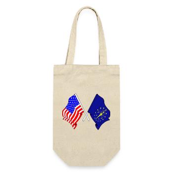 Drapeau des États-Unis et de l’État de l’Indiana croisé - Sac à bouteille - nature - Devant