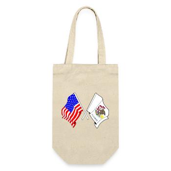 Drapeau des États-Unis et de l’État de l’Illinois franchi - Sac à bouteille - nature - Devant
