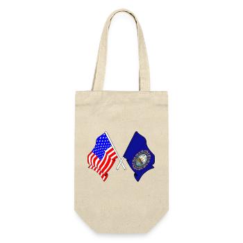 Flagge der USA und des Bundesstaates New Hampshire gekreuzt - Geschenkbeutel für Flaschen - Natur - Vorne