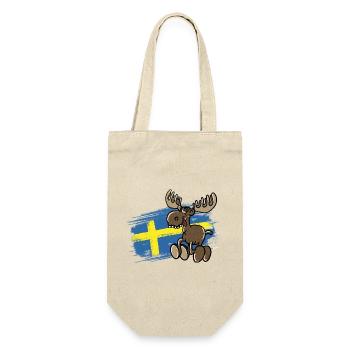 Schweden - Elch - Flagge - Geschenkbeutel für Flaschen - Natur - Vorne