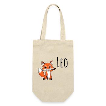 Renard Leo - Je m’appelle Leo - Animal de la forêt mignon - Sac à bouteille - nature - Devant