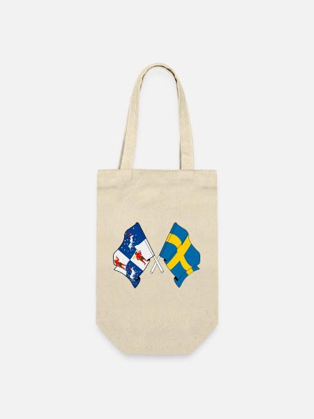 Provinz & Land: Gekreuztes Design - Geschenkbeutel für Flaschen - Natur