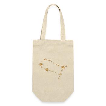 Sternbild Zwillinge Sternzeichen Sternzeichen Golden - Geschenkbeutel für Flaschen - Natur - Vorne
