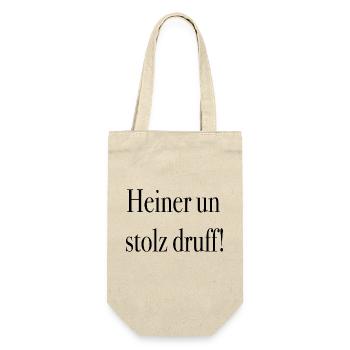 Heiner un stolz druff ! - Geschenkbeutel für Flaschen - Natur - Vorne