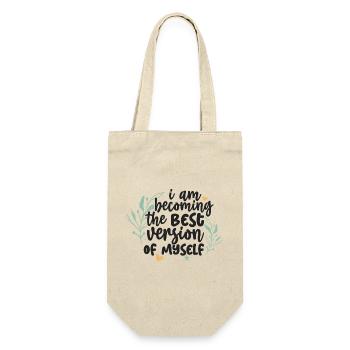 Becoming My Best Self Quote Design - Gift Bag for Bottles - nature - Front