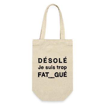 I AM TOO TIRED (sleep, night, nap) black - Gift Bag for Bottles - nature - Front
