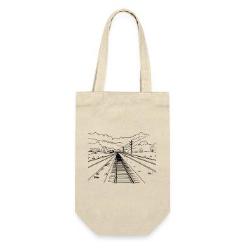 Railway Sketch - Gift Bag for Bottles - nature - Front