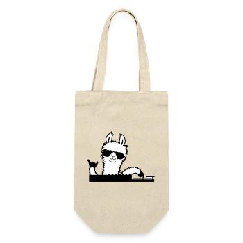 Llama DJ Cool Party Musique DJ Lunettes de soleil Mignon - Sac à bouteille - nature - Devant