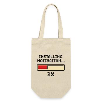 Installation von Motivation Progress - Geschenkbeutel für Flaschen - Natur - Vorne