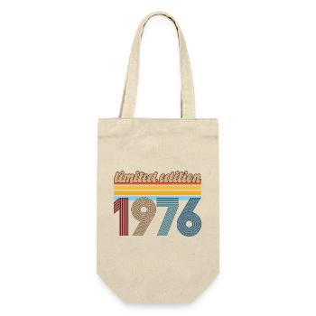Vintage-Geburtstag 1976 Retro-Geschenk Geboren 1976 - Geschenkbeutel für Flaschen - Natur - Vorne