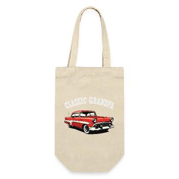 Classic Grandpa Auto Retro Artwork - Geschenkbeutel für Flaschen - Natur - Vorne