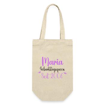 Maria Geburtstagsqueen Seit 2006 Geburtstag Design - Geschenkbeutel für Flaschen - Natur - Vorne