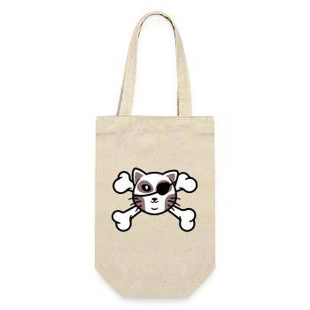 Patch de Crâne de chaton pirate - Sac à bouteille - nature - Devant