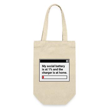 My Social Battery is at 1% - Gift Bag for Bottles - nature - Front