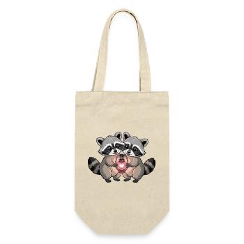 Raccoon Couple Heart - Gift Bag for Bottles - nature - Front