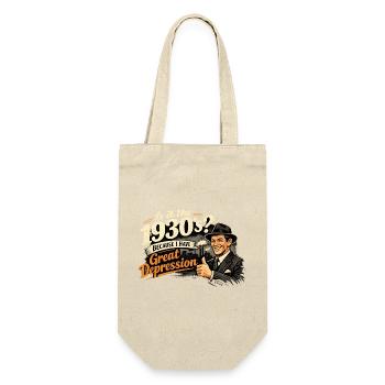 1930's Humor Retro Vintage Irony Great Depression - Gift Bag for Bottles - nature - Front