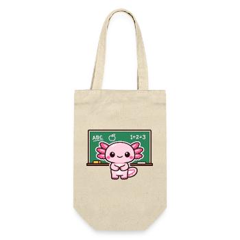 Kawaii Schuldrache mit Kreide axolotl - Geschenkbeutel für Flaschen - Natur - Vorne