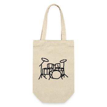 Drums Drummer Musical Instrument - Gift Bag for Bottles - nature - Front
