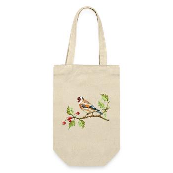 Bunter Vogel - Geschenkbeutel für Flaschen - Natur - Vorne