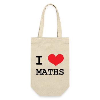 J'aime les Maths : Tee-shirt Passion Mathématiques - Sac à bouteille - nature - Devant