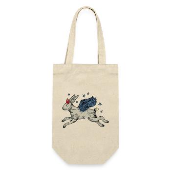 Winged hare in star flight - Gift Bag for Bottles - nature - Front
