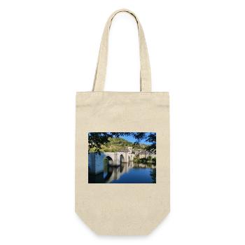 Wilder See & Schloss – Naturlandschaft Frankreich - Geschenkbeutel für Flaschen - Natur - Vorne