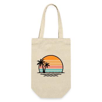 Sunset Retro Palm Trees - Gift Bag for Bottles - nature - Front
