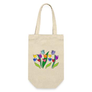 Blumen - Geschenkbeutel für Flaschen - Natur - Vorne