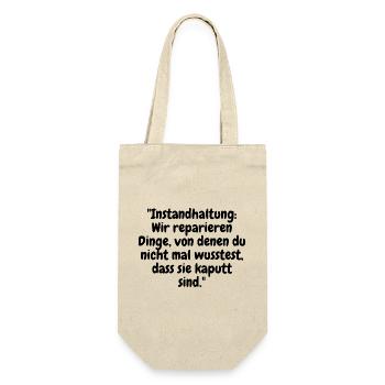 Schlosser Elektriker Weisheiten Werkstatt Humor - Geschenkbeutel für Flaschen - Natur - Vorne