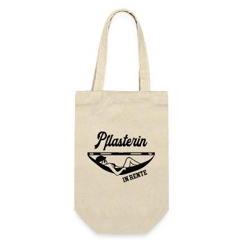 Pflasterin Rente Rentnerin Pflasterinnen Ruhestand - Geschenkbeutel für Flaschen - Natur - Vorne