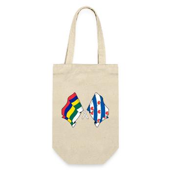 Terschelling & Friesland kreuzte Flaggen - Geschenkbeutel für Flaschen - Natur - Vorne