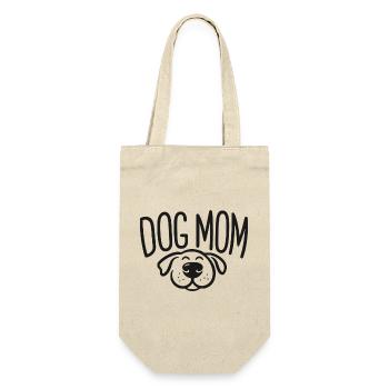 Dog Mom - Hundemama Design mit schlafendem Hund - Geschenkbeutel für Flaschen - Natur - Vorne