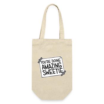 You're Doing Amazing Sweetie Lustig Ermutigend - Geschenkbeutel für Flaschen - Natur - Vorne