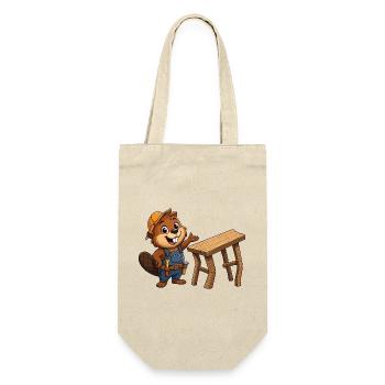 Little Beaver Construction Worker - Gift Bag for Bottles - nature - Front