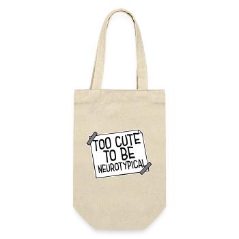 Too Cute To Be Neurotypical Lustig Autismus Logo - Geschenkbeutel für Flaschen - Natur - Vorne