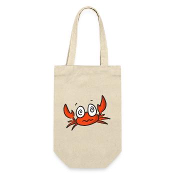 Roter Krabbencartoon mit großen Augen - Geschenkbeutel für Flaschen - Natur - Vorne