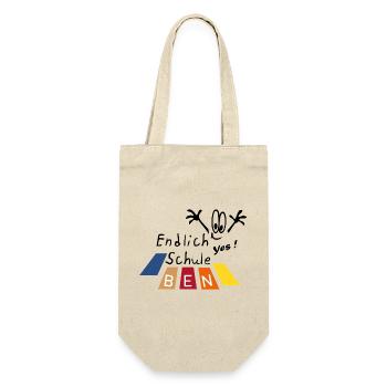 endlich Schule Ben - Geschenkbeutel für Flaschen - Natur - Vorne