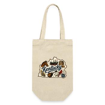 Vintage-Kentucky Bluegrass-Bourbon-Aufkleber - Geschenkbeutel für Flaschen - Natur - Vorne