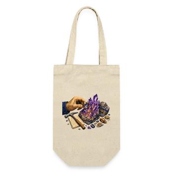 Geologie und violette Geoden - Geschenkbeutel für Flaschen - Natur - Vorne