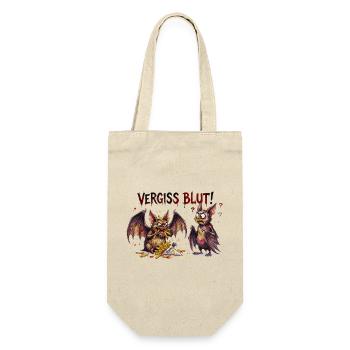 Vergiss Blut Pommes Fledermaus Halloween Design - Geschenkbeutel für Flaschen - Natur - Vorne