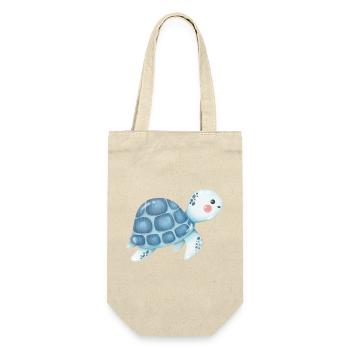 Cuddly turtle blue pattern - Gift Bag for Bottles - nature - Front