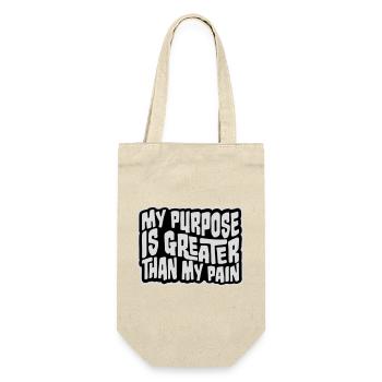 Mon but est plus grand que ma douleur, ce qui signifie le logo des guillemets - Sac à bouteille - nature - Devant