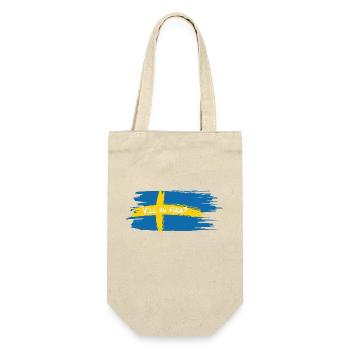 Vill Du Fika? – Schwedischer Kaffee Humor - Geschenkbeutel für Flaschen - Natur - Vorne