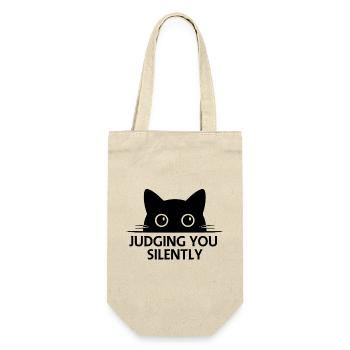 Dessin de la ligne de visage des chats noirs mignons - Sac à bouteille - nature - Devant