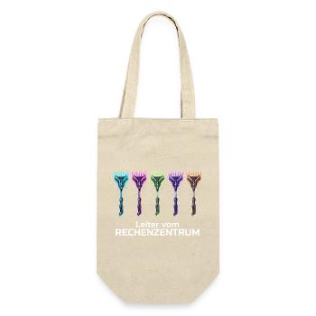 Rechenzentrum Retro Vintage Rechen & Besen Leiter - Geschenkbeutel für Flaschen - Natur - Vorne