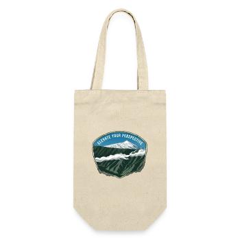 Illustration de montagne sous la forme d’un emblème avec des nuages - Sac à bouteille - nature - Devant
