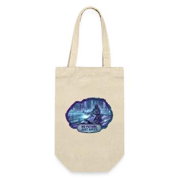 Futuristic biker in a cyberpunk city - Gift Bag for Bottles - nature - Front